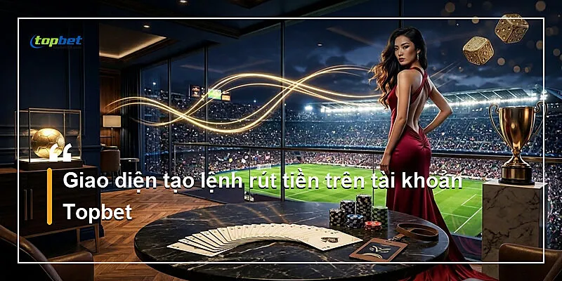 Giao diện tạo lệnh rút tiền trên tài khoản Topbet