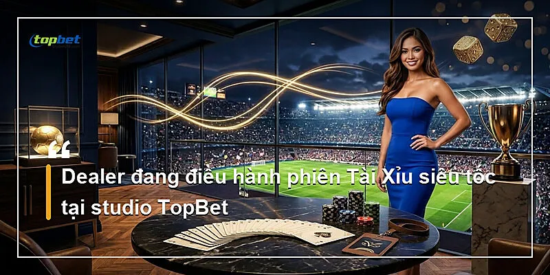 Tài Xỉu Live Siêu Tốc Topbet – Nhịp Cược 15 Giây 3 Dealer đang điều hành phiên Tài Xỉu siêu tốc tại studio TopBet