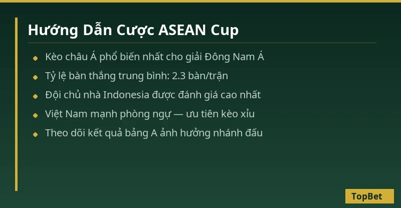 Kèo ASEAN Cup 2026 – Lịch Thi Đấu, Nhận Định Và Cách Đặt Cược 2 Hướng dẫn cược ASEAN Cup 2026 tại TopBet
