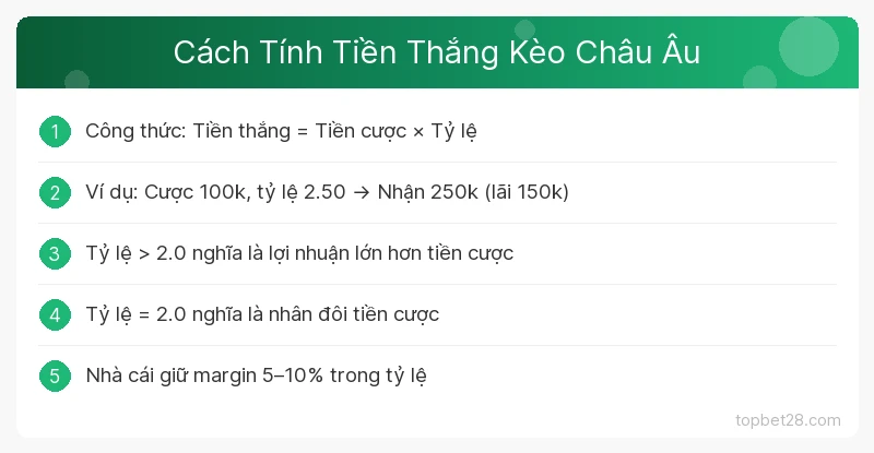 Kèo Châu Âu 1x2 Là Gì? Cách Đọc Kèo Và Tính Tiền Thắng Cược 2 Cách Tính Tiền Thắng Kèo Châu Âu TopBet