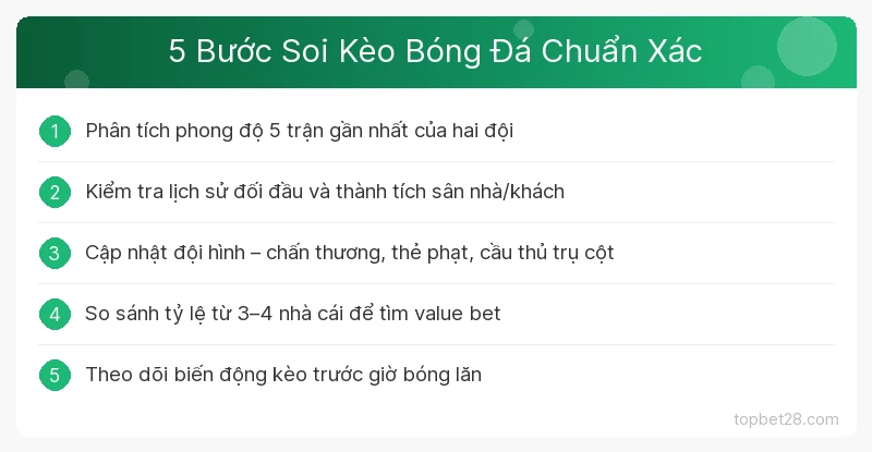 Soi Kèo Bóng Đá Hôm Nay – Hướng Dẫn Phân Tích Kèo Chuẩn Xác 1 5 Bước Soi Kèo Bóng Đá Chuẩn Xác TopBet