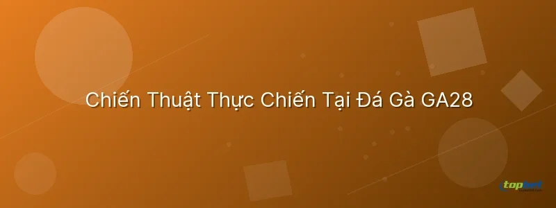 Chiến Thuật Thực Chiến Tại Đá Gà GA28 đá gà ga28 topbet – Chiến Thuật Thực Chiến Tại Đá Gà GA28